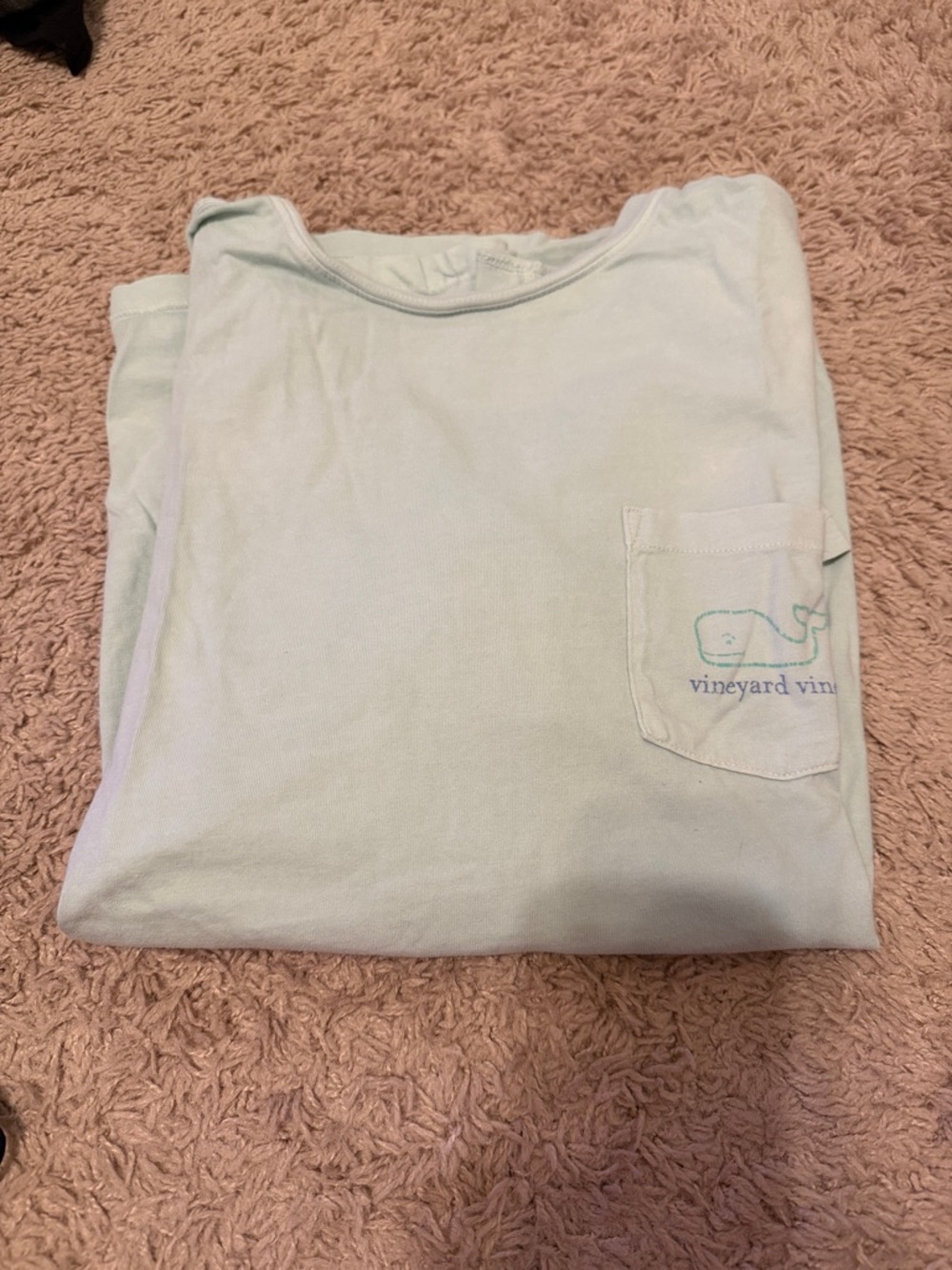 Vineyard Vines Mint Green Pocket Tee with Whale Logo
